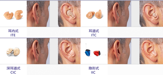 定制式助听器佩戴效果图